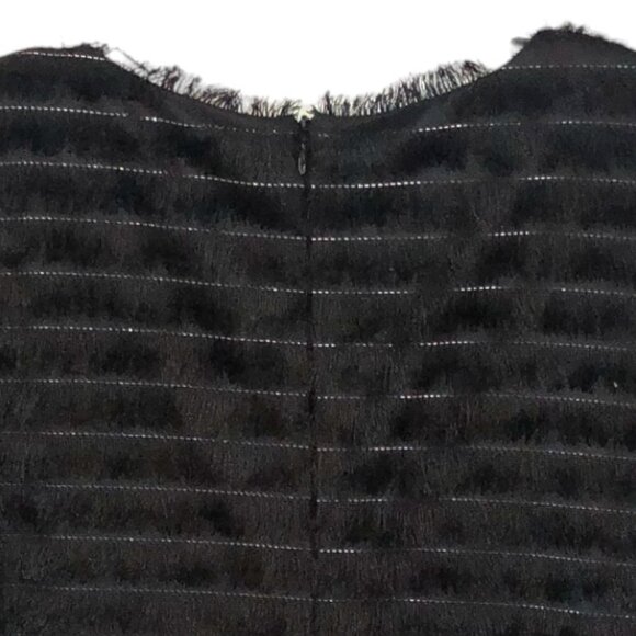 Traffic People Black Eyelash Fringe Shift Dress Short Sleeve Women's Size XL - Picture 5 of 10